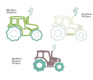 Stickdatei - Traktor Set Doodle, Füllstich & Appli